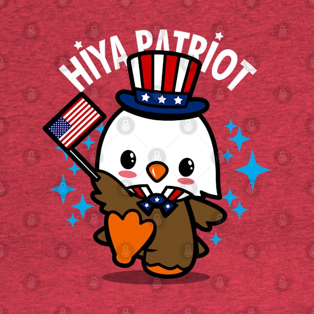 Proud American Independence Day Cute Kawaii Patriotic American Eagle Cartoon by BoggsNicolas